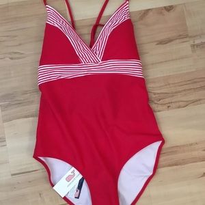 Vineyard vines one piece bathing suit.